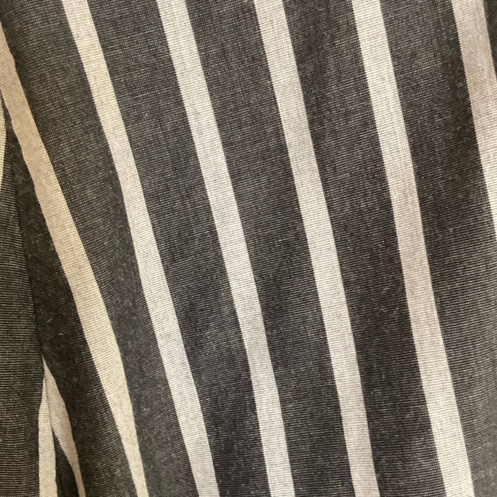 Tulip Women’s Charcoal/Black Noir and Soft Gray/White Stripe wide leg pants